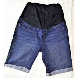 Ingrid & Isabel Maternity 10 Denim Bermuda Length Cuffed Shorts 9" Inseam